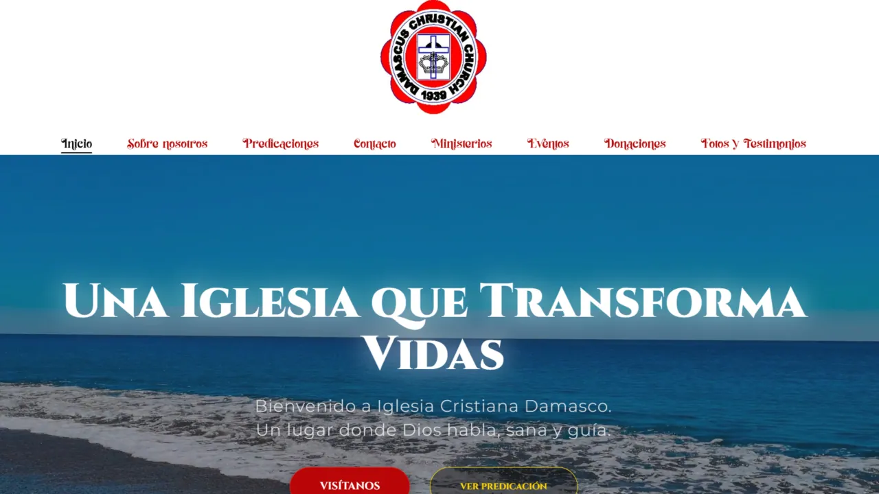 Plataforma web institucional para Iglesia Cristiana Damasco - ADYRON Ecuador