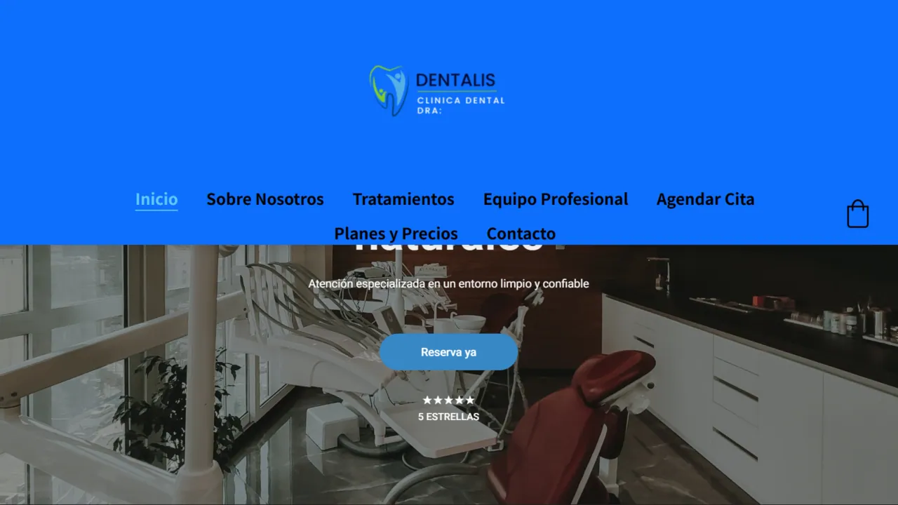 Plataforma médica con reservas online para Dentalis Clínica Dental - ADYRON Ecuador